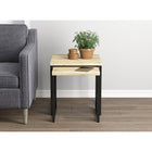 Safdie & Co. 20L 18L Table D'Appoint - Métal Noir - Bois Récupéré - 2 Pieces-Cette table d'appoint offre une grande espace de surface pour les boissons, les collations ou un mini ordinateur portable.