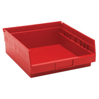 Quantum Storage Systems - Bacs De Rangement Pour Tablettes, 11-1/8po La X 4po H X 11-5/8po P, Rouge, paquet de 12-Capacité 30 lb