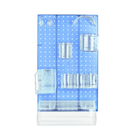 Azar - Kit d'organisateur de mur de panneaux perfacturés de 10 pièces avec un panneau et un assortiment accessoire - bleu-Vendu en multiples de: 1