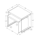 Monarch Specialties - 3287 Tables Gigognes - Ens. 2Pcs/Blanc Lustre/Verre Trempe - Paquet de 2-Conception tendance qui s'agence bien avec la plupart des décors