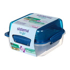 Sistema - Contenant carré Lunch Stack To Go - 1,24 L-La base de taille généreuse est idéale pour les salades saines et les sandwichs plus larges; les compartiments supérieurs permettent de séparer les collations et les petits articles