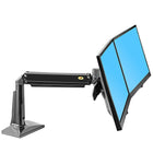 Double moniteur support de bureau Heavy Duty pour les écrans et moniteurs 22 à 27 po avec port USB de North Bayou - F27, Noir-Verticale de distance: 18,8 po