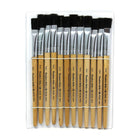 Charles Leonard – Pinceaux plats avec manche naturel court d’une largeur de 1/2 po, poils noirs, 48/paquet (CHL73150)-Pinceaux pour artistes en herbe