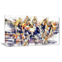 Designart – Allez l’offense en basketball, imprimé sur toile (PT2540-32-16)-Impression