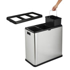 Poubelle à 3 compartiments et bac de recyclage Step N 'Sort 60L-3 bacs intérieurs amovibles