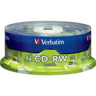 Verbatim - CD-RW 2 x à 4 x 700 Mo/80 min, paq. cyl./25-Matériel spécial favorisant l'enregistrement optique - grande stabilité thermique dans la couche d'enregistrement  