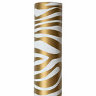 JAM Paper -  Papier cadeau – Papier cadeau imprimé zèbre – 50 m² au total – Rayures safari dorées et blanches – 2 rouleaux/paquet-Taille : 50 pieds carrés au total (25 pieds carrés par rouleau)