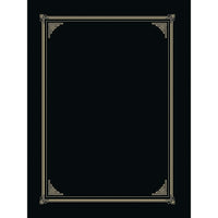 Geographics – Couvertures pour documents et certificats, texture de lin, 9 3/4 po x 12 1/2 po, noir, paq./6-Bordure exquise en aluminium doré