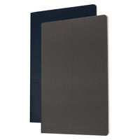 Gry Mattr - Journal A5 à couverture souple, papier de pierre, 48 pages, gris/bleu marine, paquet de 2-48 pages lignées
