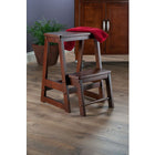 Winsome - Tabouret-escabeau double, noyer ancien-Dimensions : 21,5 haut. x 15 larg. x 18,5 prof. (po)