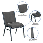 Flash Furniture – Chaise empilable robuste grise à motifs à revêtement Hercules rembourrée de 3 po-Coussins profilés