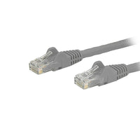 StarTech.com - Câble de raccordement Ethernet Cat6 avec connecteurs antiaccrochements RJ-45, 8 pi, gris (N6PATCH8GR)-Protecteurs de pinces pour connecteur RJ-45 empêchent le câble de s’accrocher ou de briser pendant l’installation