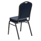 Flash Furniture – Chaise banquet empilable Hercules, dos couronne, vinyle marine, siège de 2,5 po, structure argentée, 4/paq-Conception à dossier couronne