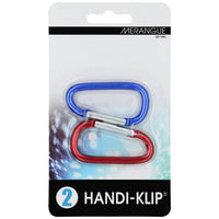 Merangue - Mousquetons Clips Handi-Klip - Rouge/Blu - Paquet de 2-Mousquetons légers conçus pour sécuriser les clés et autres objets essentiels à vos accessoires
