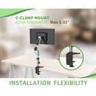 ShoppingAll - Support de moniteur à ressort à gaz simple avec 2 bras pivotants - Blanc-7