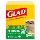 Sacs à compost biodégradables Glad – petits – paquet de 20-Capacité de 10 L