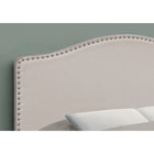Monarch Specialties - 6014F Lit Double Tete De Lit - Tissus Beige-Fabriqué avec un cadre en bois pour la durabilité et la stabilité