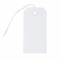 Jam Paper - Étiquettes Cadeaux avec Cordon - Moyen - 4 3/4 po x 2 3//8 po - Blanc - 1000 Pack-Étiquette cadeau blanche