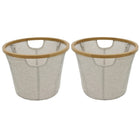 Cathay Importers - Panier de rangement rond pliant, lin et bambou, 10,5 haut. x 14 lar. x 14 prof. (po), beige, paq./2-Dimensions (po) : 10,5 haut. x 14 lar. x 14 prof.