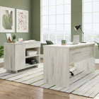 Sauder - La Collection Porto Palma Bureau avec Credence - Finition Haze Acacia-Le bureau et la credence peuvent fonctionner comme deux pieces distinctes.