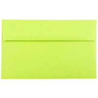 JAM Paper Enveloppes format livret de couleur vive, ferm. gommée, 6 x 9 1/2 po, vert lime, paq./100-Vert lime