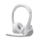 Logitech - Zone 300 casque Bluetooth sans fil avec microphone anti-parasite - Blanc-Casque avec micro anti-parasite: les deux micros dotés de la technologie Beamforming sur la tige rallongée avec des algorithmes anti-parasite éliminent le bruit de fond chez vous comme dans les espaces de travail partagés pour des conversations parfaitement claires