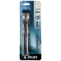 Pilot - Stylos à bille roulante Hi-Tecpoint Grip V5 – noir – paquet de 2-La prise caoutchoutée permet un contrôle d'écriture en tout confort