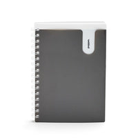 Poppin – Carnet spirale de format poche moyen, gris foncé (104436)-Cahier de 6 po x 8,5 po