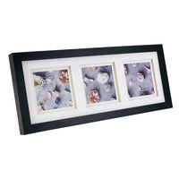 Kiera Grace – Cadre KG Morgan avec passe-partout double, 3 ouvertures, 6,6 x 6,6 po chac., noir-Cadre noir pour photos, 3 ouvertures