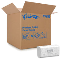 Kleenex - Essuie-mains pliés Premium - Avec pochettes d’air à séchage rapide - Blanc - Paquet de 25-120 essuie-mains par boîtes