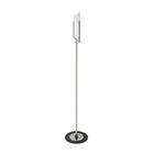 Porte-enseigne au sol format lettre Futech 8-1 / 2 "L x 11" H, acier inoxydable-Couleur: Base noire, poteau en acier inoxydable