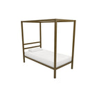 Lit double à baldaquin Modern - Or-Silhouette moderne avec tête de lit intégrée de style épuré pour un look intemporel