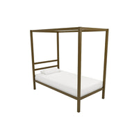 Lit double à baldaquin Modern - Or-Silhouette moderne avec tête de lit intégrée de style épuré pour un look intemporel