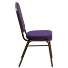 Flash Furniture – Chaise banquet empilable Hercules à dossier couronne avec cadre au fini doré et tissu violet, 4/pqt-Capacité de poids de 500 lb