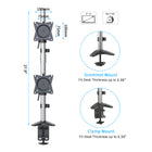 ShoppingAll - Bras vertical pour moniteur LCD Support de bureau/bras pour moniteur-Blanc-Ce support de bureau entièrement réglable peut être fixé à l'aide d'une pince en C ou d'un passe-fil sur n'importe quelle surface de travail.
