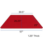 Flash Furniture – Table d’activités trapézoïdale de 30 x 60 (po), surface stratifiée thermofusionnée et pattes réglables, rouge-Dimensions : 21 1/8 à 30 1/8 haut. x 26 1/4 larg. x 57 1/2 prof. (po)
