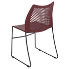 Flash Furniture - Chaise empilable bourgogne de la série HERCULES à dossier ventilé et à base traîneau enduite de poudre noire-Quantité de pile: 5