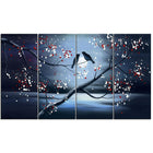 Designart – Imprimé sur toile, Oiseaux unis pour la vie, 4 panneaux, 48 po x 28 po, (PT1168-271)-Imprimé