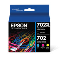 Epson - Cartouches d'encre T702 - Noir grande capacité/Couleur standard CMJ-Qualité photo supérieure à celle des photos de labo
