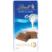 Chocolat au lait Lindt Swiss Classic Barre 100g-Chocolat au lait Lindt crémeux et onctueux contenant une touche de caramel, pour une expérience gustative des plus décadentes.