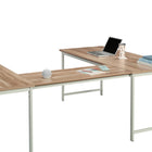 Sauder - 426906 La Collection Bergen Circle Pont - Finition Kiln Acacia-Relie les tables de bureau de 72 po. 426298 ou 426297.