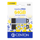 Centon - Datastick Pro2 64Go Lecteur Flash, Bleu abstrait et citrons, Paquet de 2-Capacité de 64 Go