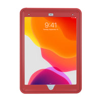 Étui de protection CTA Digital avec béquille rotative pour iPad 10.2" Gen 7 et 8, Air 3 et 10.5" Pro - Rouge-L'étui rigide résistant aux chocs protège l'iPad des chutes et des collisions