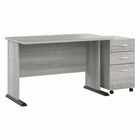 Bush Business Furniture - Bureau d'ordinateur 48 po l avec classeur mobile à 3 tiroirs Studio A - gris platine-L'ensemble comprend : un bureau d'ordinateur 48 po L et un classeur mobile à 3 tiroirs