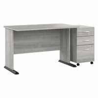 Bush Business Furniture - Bureau d'ordinateur 48 po l avec classeur mobile à 3 tiroirs Studio A - gris platine-L'ensemble comprend : un bureau d'ordinateur 48 po L et un classeur mobile à 3 tiroirs