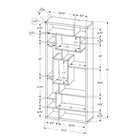 Monarch Specialties - 7071 72 po H Etagere - Blanche-14 tablettes asymétriques de differentes grandeurs