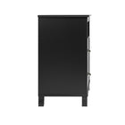 Prepac - Grande table de chevet BDNH-1202-1 Yaletown à 2 tiroirs, noir-Côtés en pin massif et façades de tiroir en MDF solides