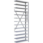 Metalware – Étagère enclenchable RK414, 13 tablettes, 36 x 18 x 100 (po), gris pâle-Système de tablettes ajustables offrant un espace de rangement solide, mais économique qui convient à vos besoins