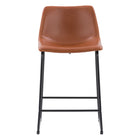 CorLiving - Tabouret de bar moderne à dossier moyen Palmer - hauteur comptoir marron délavé - lot de 2-Dossier et assise modernes et incurvés pour plus de confort
