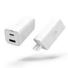 Adam Elements Chargeur OMNIA X6 A Ultra Compact Double Port USB-C et USB-A PD 65W - Blanc-Équipé de ports USB-C et USB-A